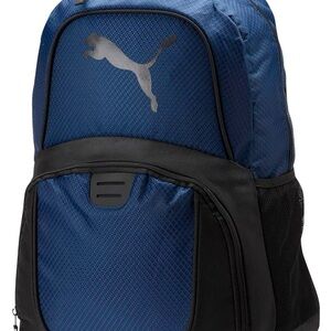 Puma Blue and Black Sporty Backpack with Padded Straps